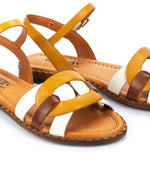 PIKOLINOS Flat Sandals Leather Algar for Woman Honey