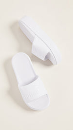 PUMA Women's Platform Bold Slides, Puma White/Puma White, 7.5 M US
