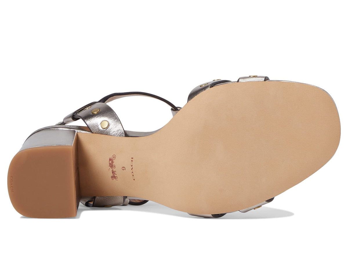 COACH Margaret Metallic Leather Sandal Champagne 7 B (M)