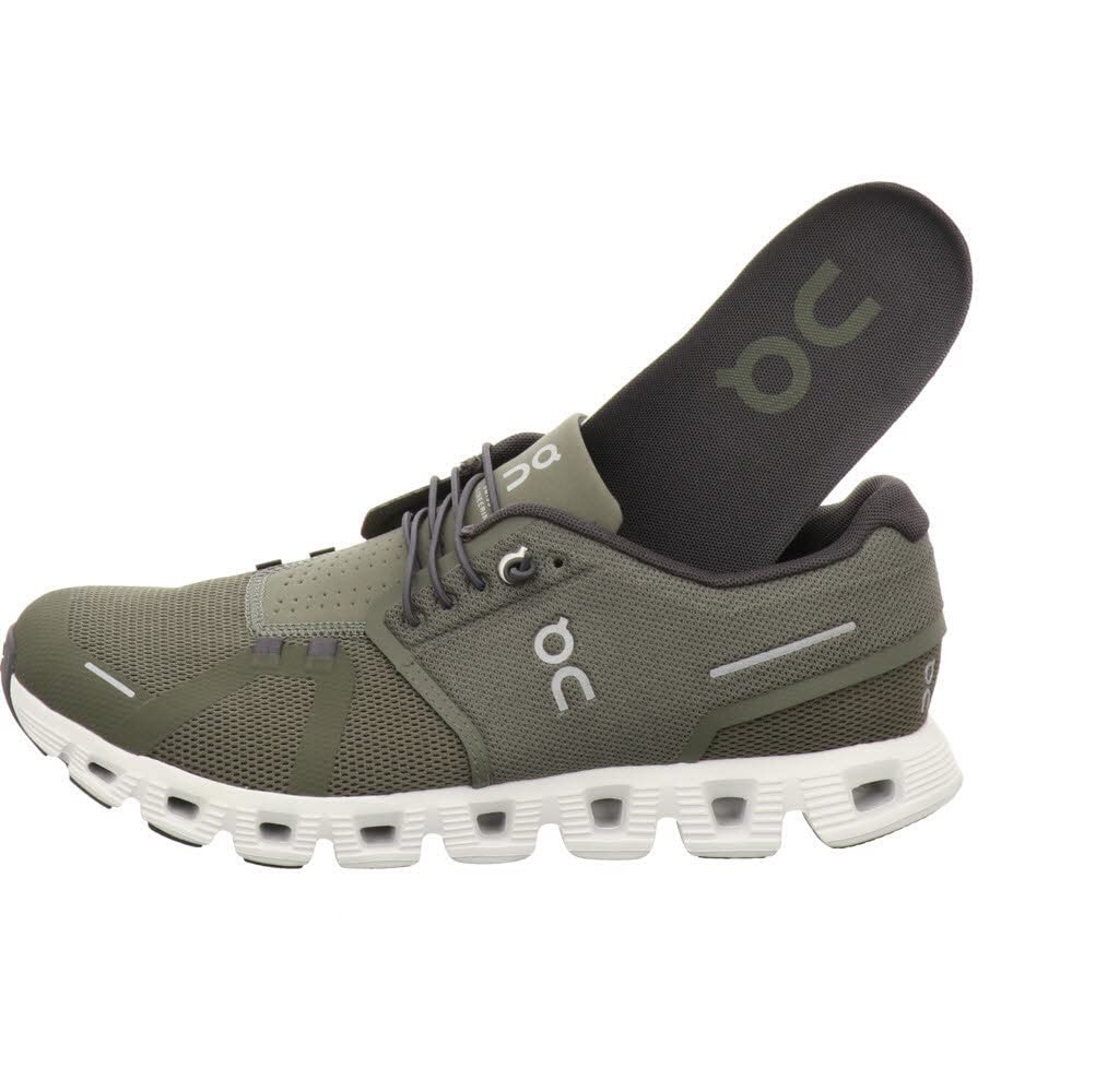 On Men's Cloud 5 Sneakers, Olive/White, 10.5 Medium US