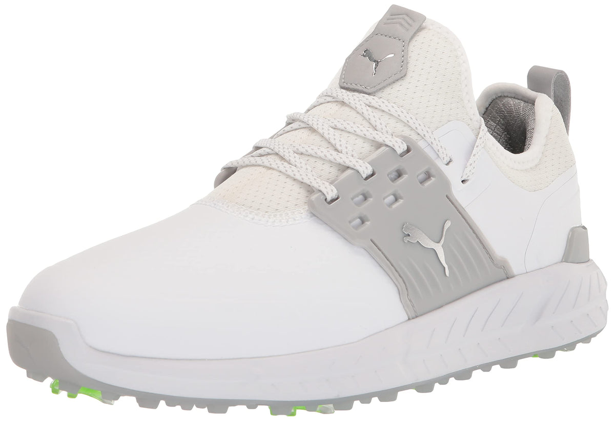 PUMA Men's Ignite Articulate Golf Shoe, White Silver/High-Rise, 9.5
