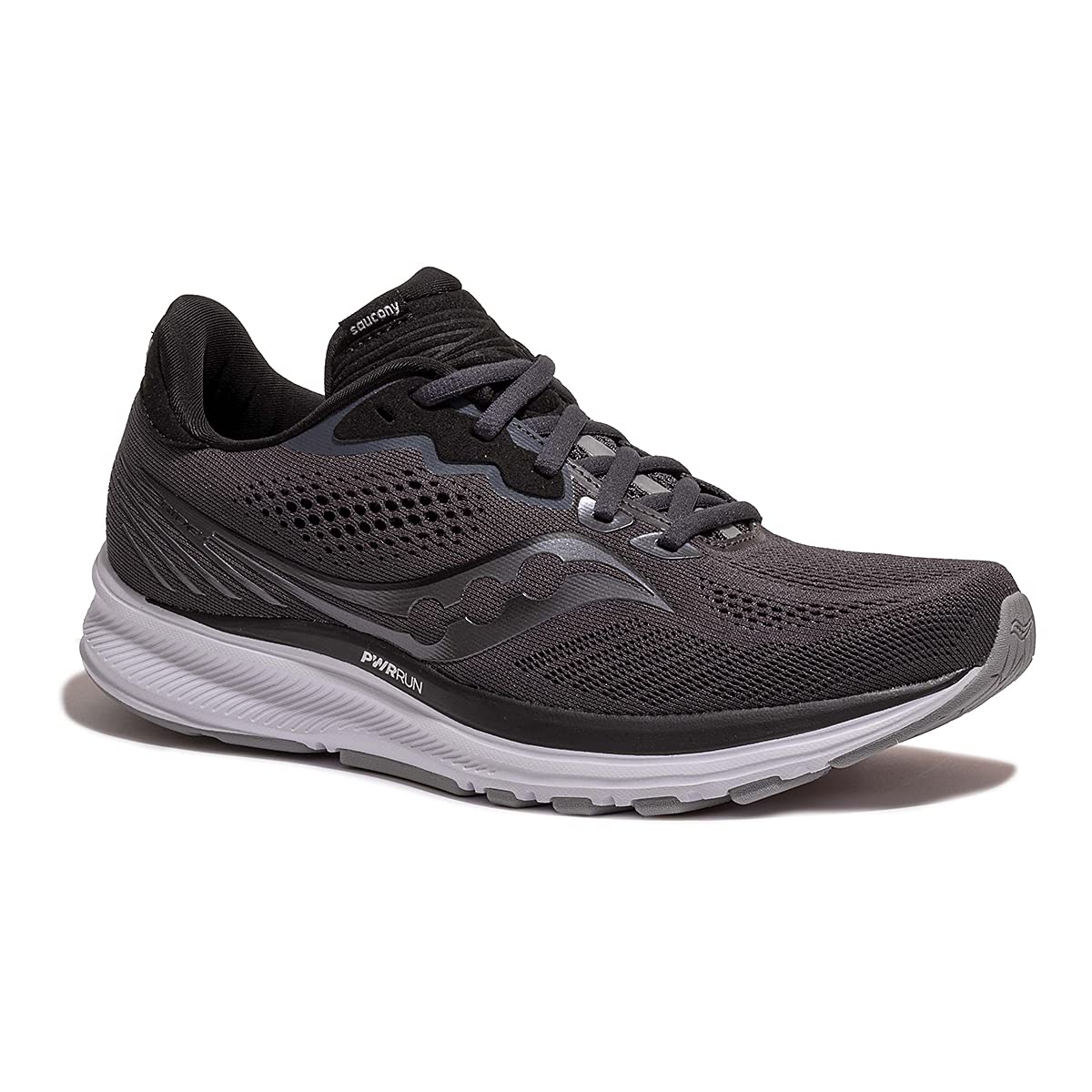 Saucony Women's Ride 14 Running Shoe, CHARCOAL/BLACK, 9.5 Wide