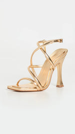 SCHUTZ Women's Lovi Sandals, Ouro/Ouro CLAR Orch, Gold, Metallic, 11 Medium US