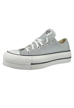 Converse Women's Seasonal Colour Platform Chuck Taylor All Star Low Top Wolf Grey/White/Black Womens 9