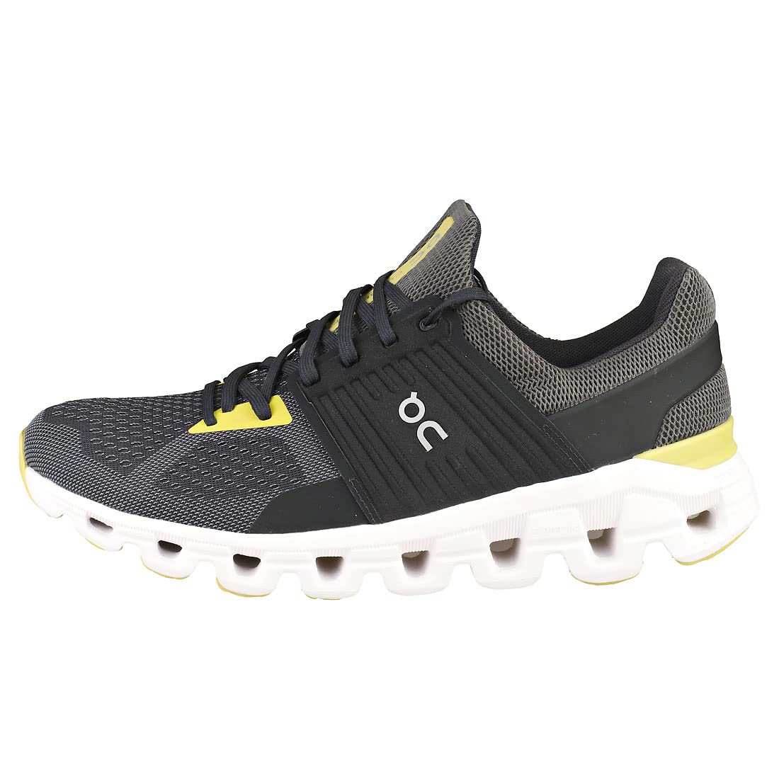 On Men's Cloudswift Sneakers, Magnet/Citron, Black, 12 Medium US
