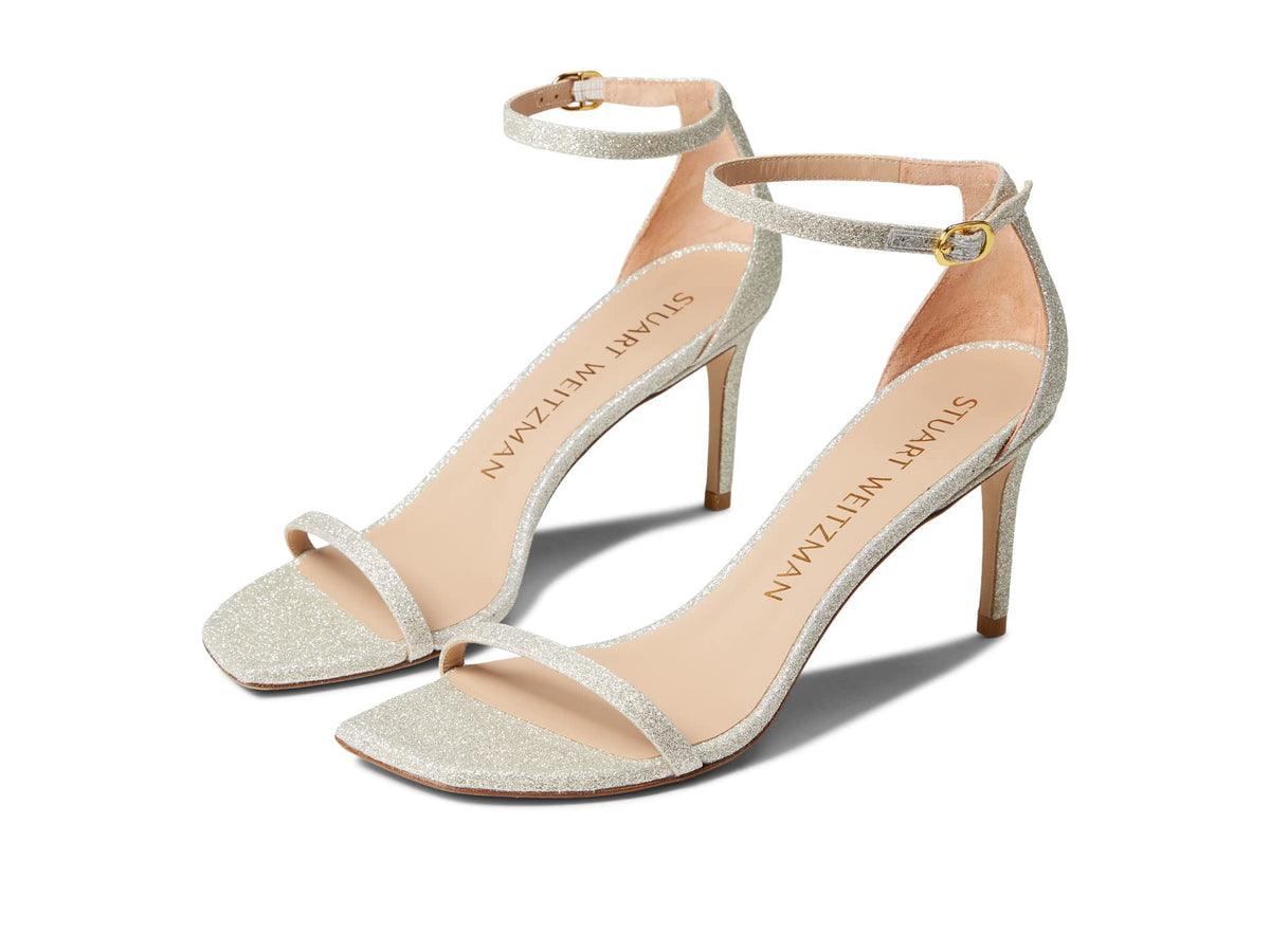 Stuart Weitzman Womens Nudistcurve 75 Sandal Platino 10.5 B