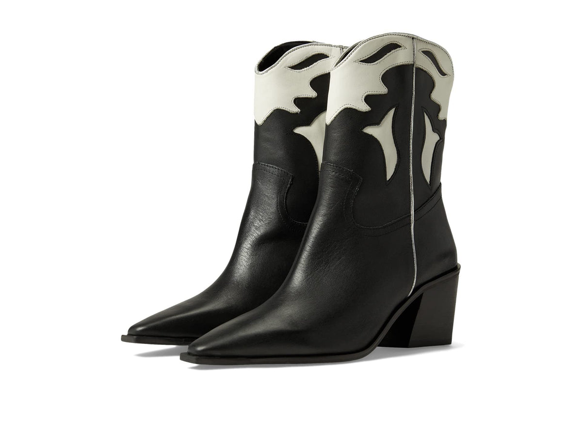 42 GOLD Bartlett Boots for Women Offers Leather Upper, Synthetic and Textile Lining, and Snip Toes and Stacked Block Heels Black Leather 6.5 M