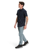 THE NORTH FACE Men's Baytrail Jacquard Button-Down Short-Sleeve Shirt, Aviator Navy Joshua Floral Jacquard, XX-Large