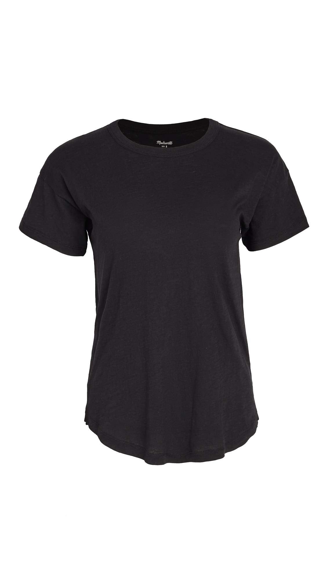 Madewell Women's Whisper Cotton Rib Crewneck Tee, Black, M