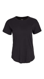 Madewell Women's Whisper Cotton Rib Crewneck Tee, Black, M