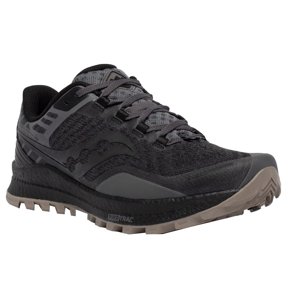 Saucony Men's Xodus 11 Trail Running Shoe, Black/Gravel, 7.5