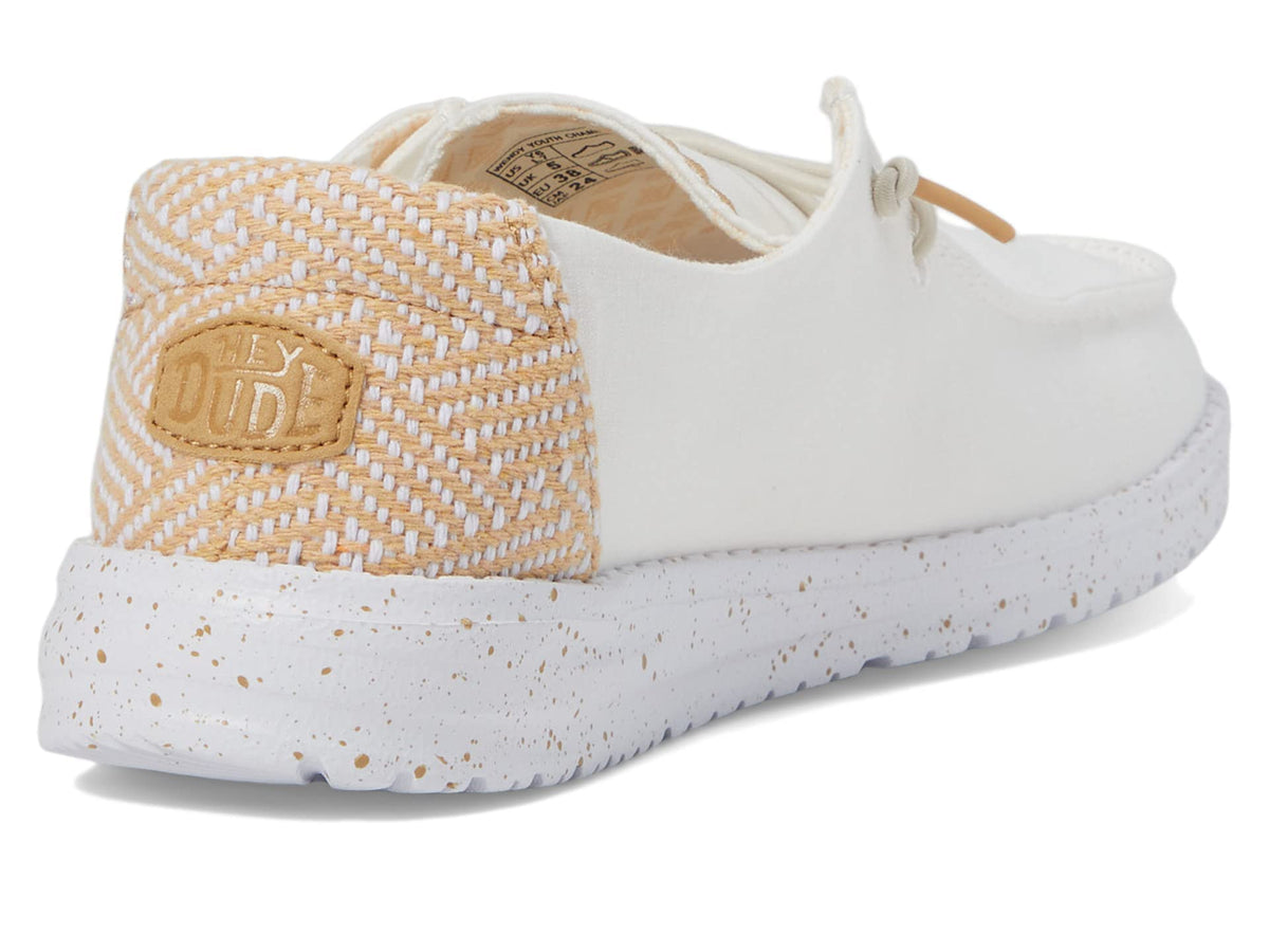 Hey Dude Wendy Chambray Woven (Little Kid/Big Kid) White Sand 1 Little Kid M