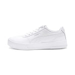 PUMA Women's Carina Leather Sneaker 9.5 Puma White-puma White-puma Silver