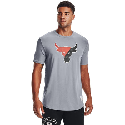 Under Armour Mens UA Project Rock T-Shirt (as1, Alpha, x_l, Regular, Regular, Grey, X-Large)