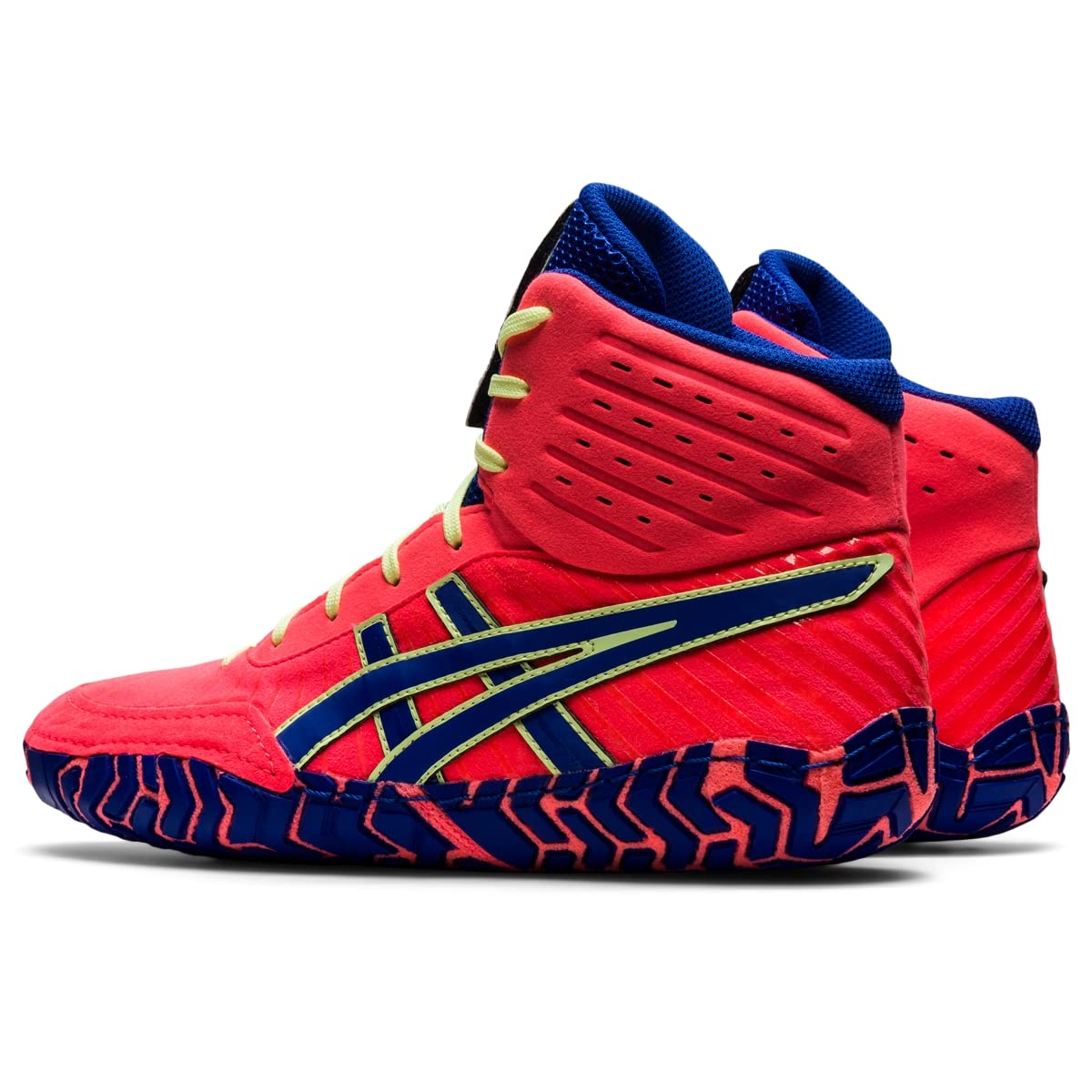 ASICS Men's Aggressor 4 Wrestling Shoes, 11.5, Blazing Coral/Lapis Lazuli Blue
