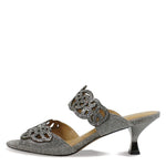 Women's J Renee, Francie Sandal 7.5 Wide Pewter Glitter