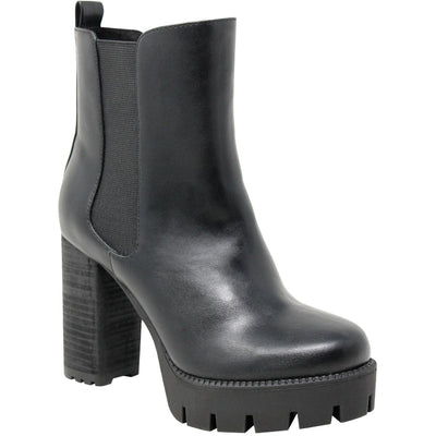 CHARLES BY CHARLES DAVID Women's Whim Faux Leather Stacked Heel Boot Black 7