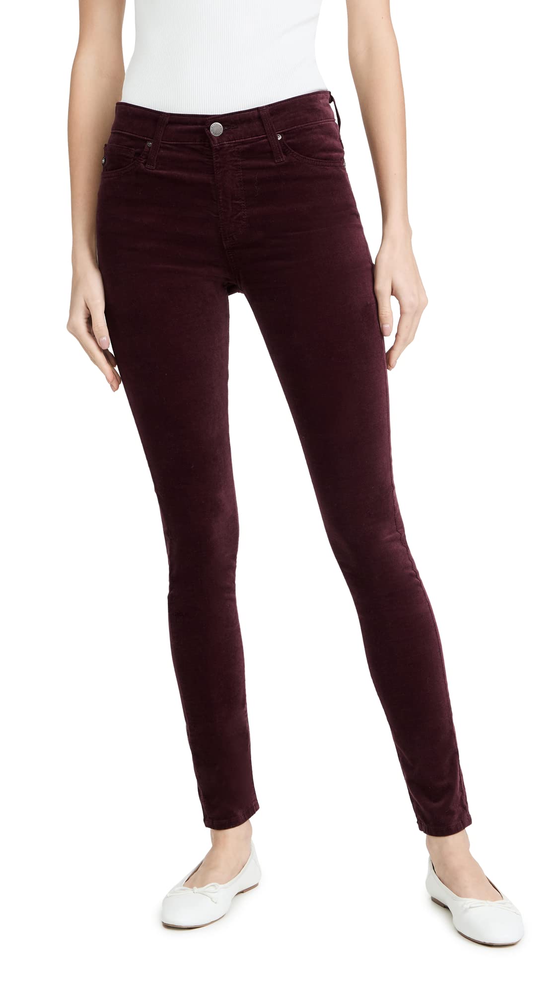 AG Adriano Goldschmied Women's Farrah High Rise Skinny Jeans 26 Regular Wine Bloom