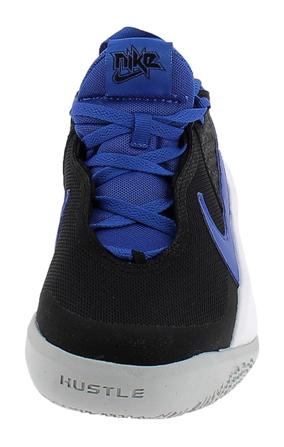 Nike boys Team Hustle D10 GS Basketball Shoe, Black/Game Royal-photon Dust, 4 Big Kid