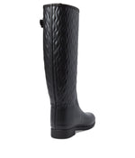 Hunter Refined Tall Vertical Quilt Boot Black 6 M