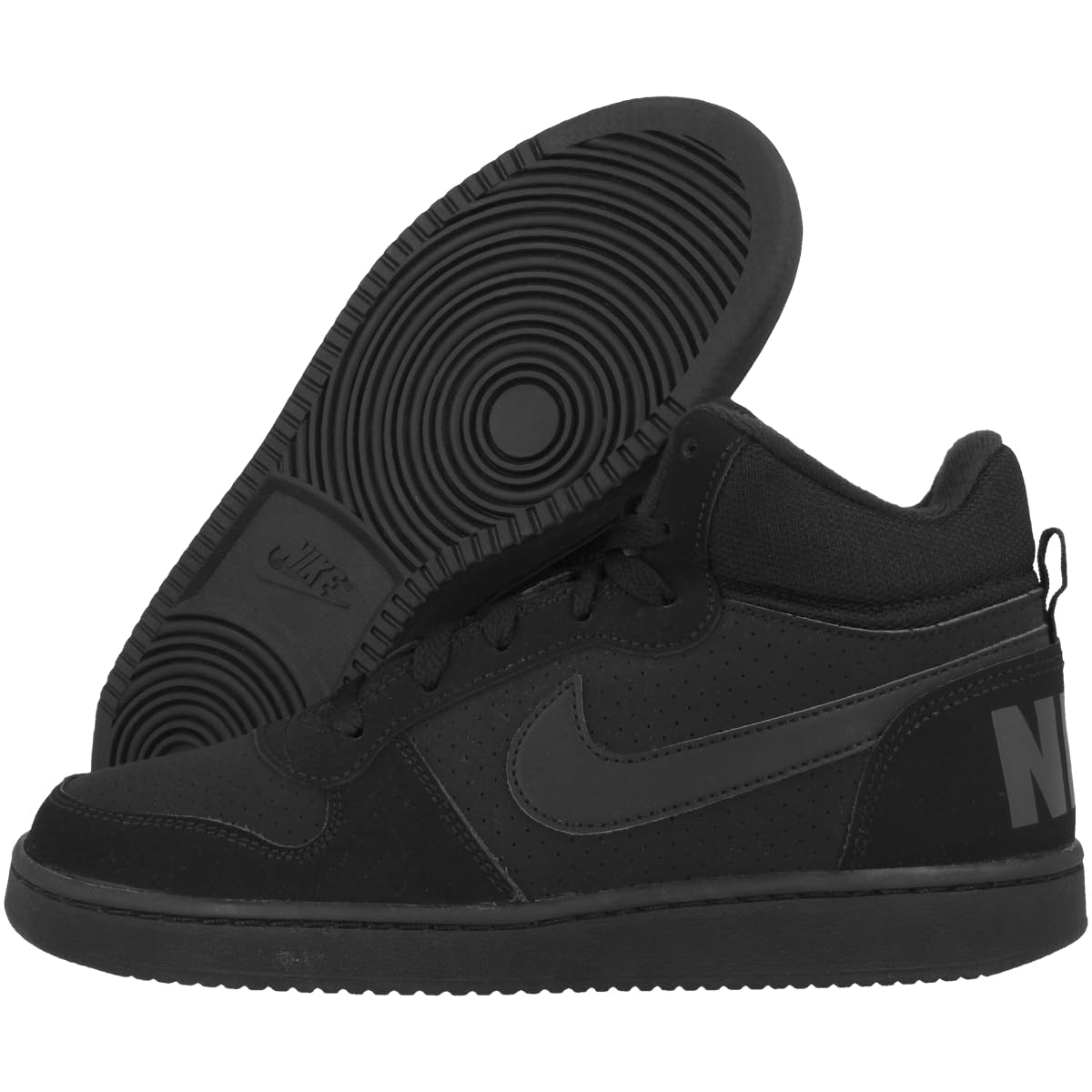 Nike Youths Court Borough Mid Black Nubuck Trainers 35.5 EU