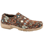 ROPER Womens Brown/Blue Fabric Johnnie Loafer Shoes 10