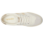 Gola Women's Badminton Sneaker, Off-White/Gold, 8.5