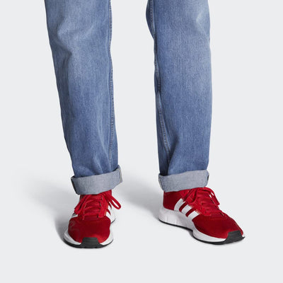 adidas Originals Men's Swift Essential Sneaker, Scarlet/White/Black, 9