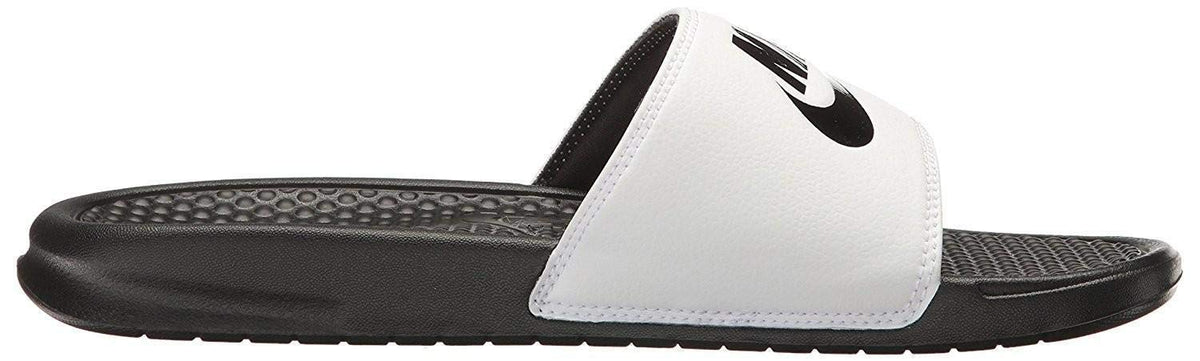 Nike Men's Benassi Just Do It Athletic Sandal (11 M US White/Black-Black)