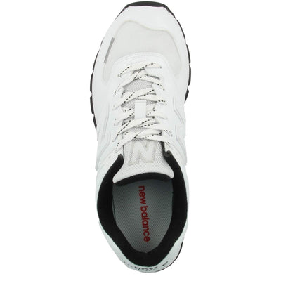 New Balance Men's Iconic 574 Rugged Sneaker, White with Black. 10 US