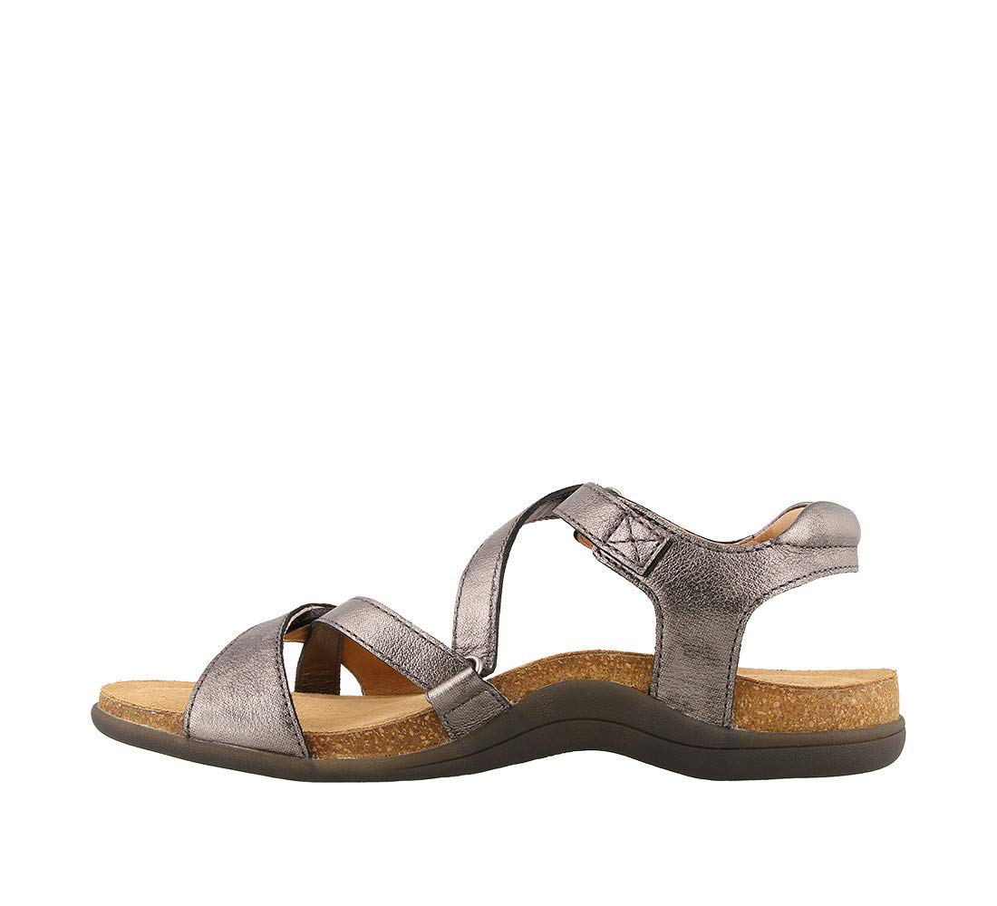 Taos Footwear Women's Grand Z Pewter Sandal 10 M