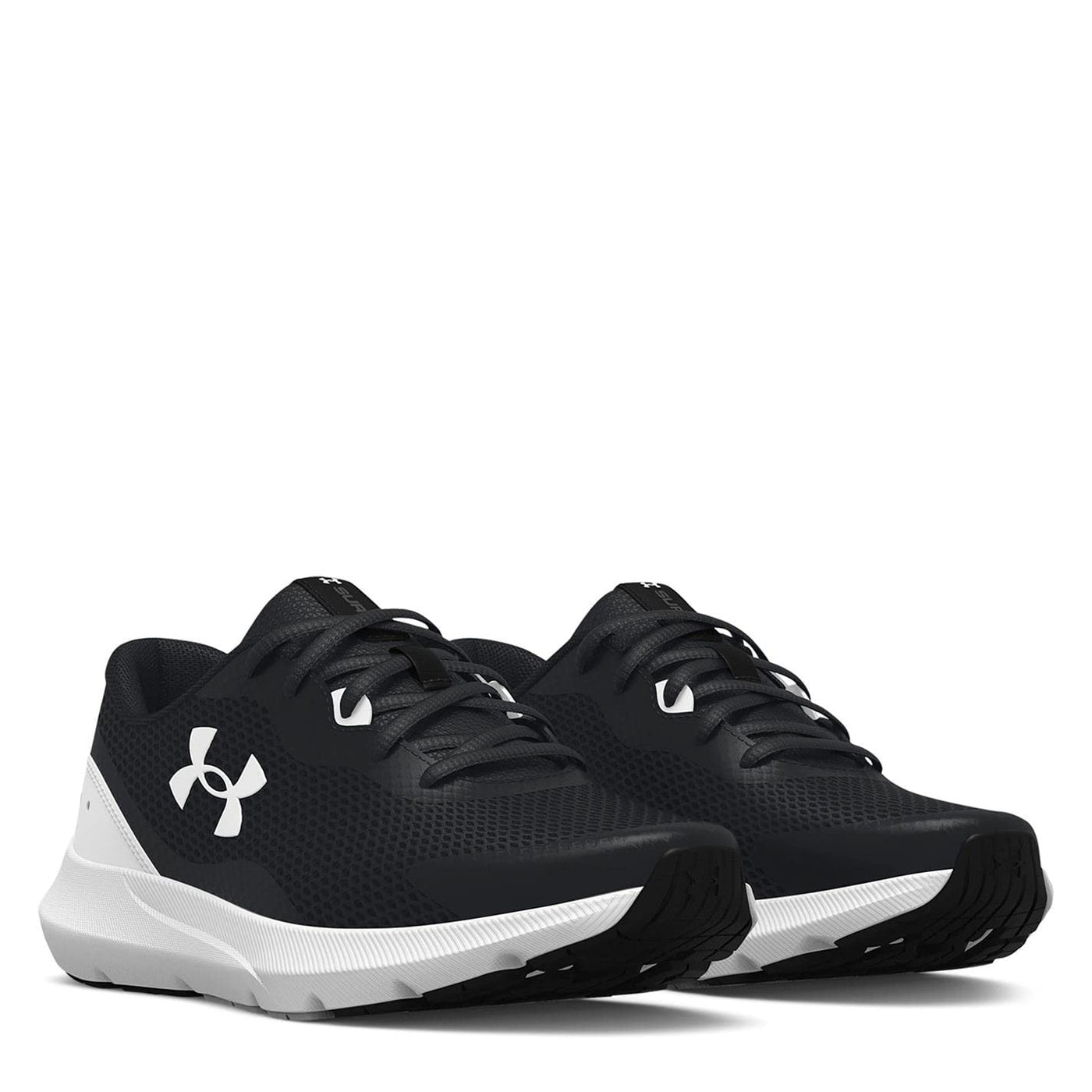 Under Armour Boys' Surge 3, Black/White, 3.5 Medium US