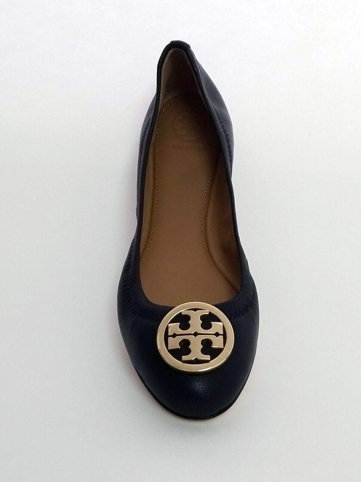 Tory Burch Benton 2 Travel Ballet in Nellie Nappa Leather (Perfect Black - Gold, Numeric_7_Point_5)