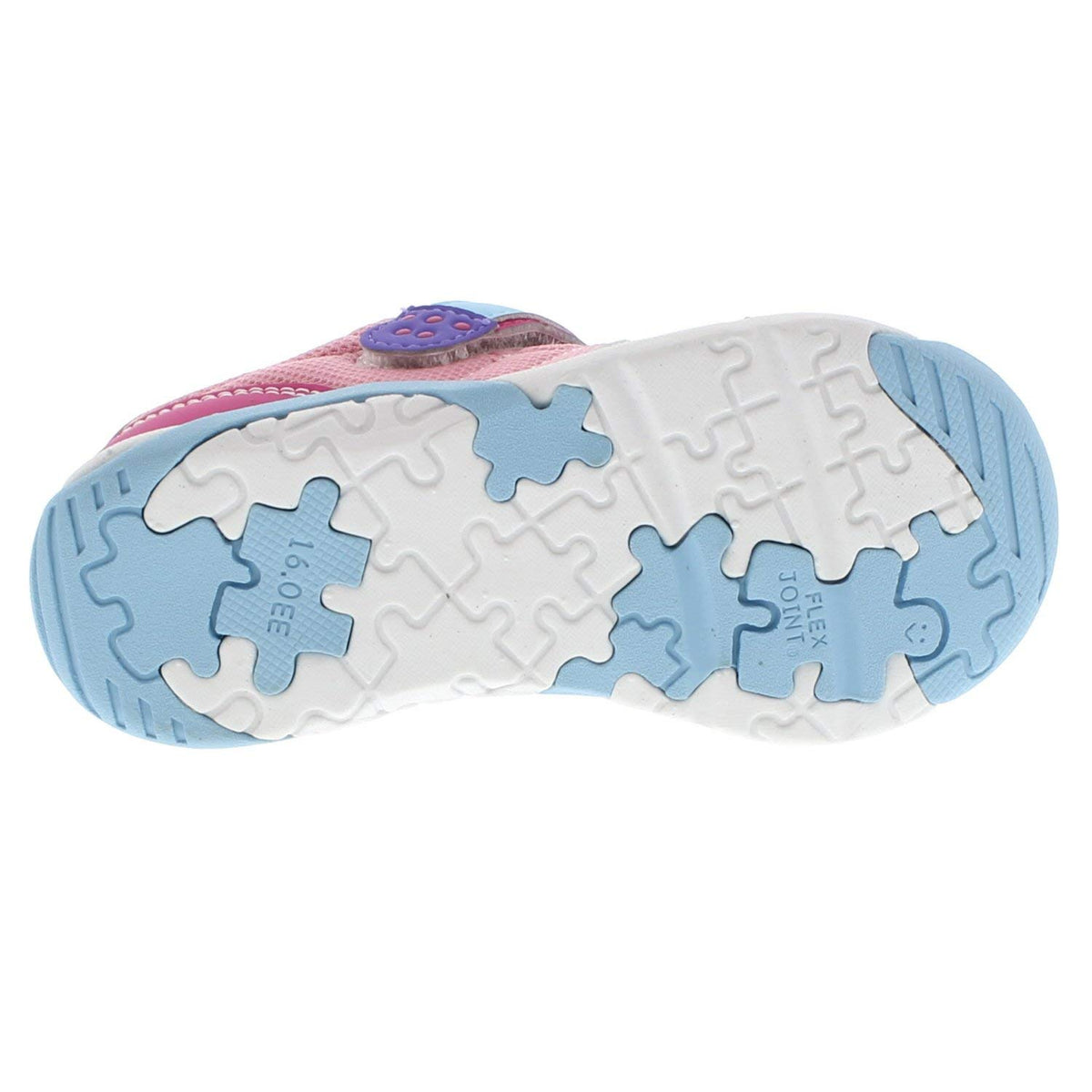 TSUKIHOSHI 1521 KAZ Strap-Closure Machine-Washable Child Sneaker Shoe with Wide Toe Box and Slip-Resistant, Non-Marking Outsole - For Toddlers and Little Kids, Ages 1-8 7.5 Toddler Fuchsia/Light Blue