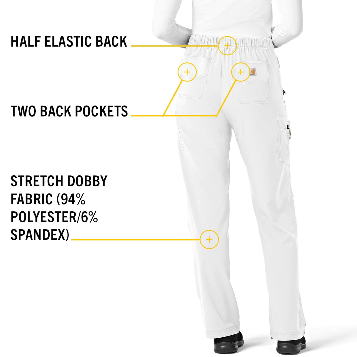 Carhartt Women's Cross-Flex Boot Cut Cargo Pant, White, Large