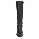 Naturalizer SOUL Womens Triya Block Heel Wide Calf Tall Boot Black Smooth 8.5 W