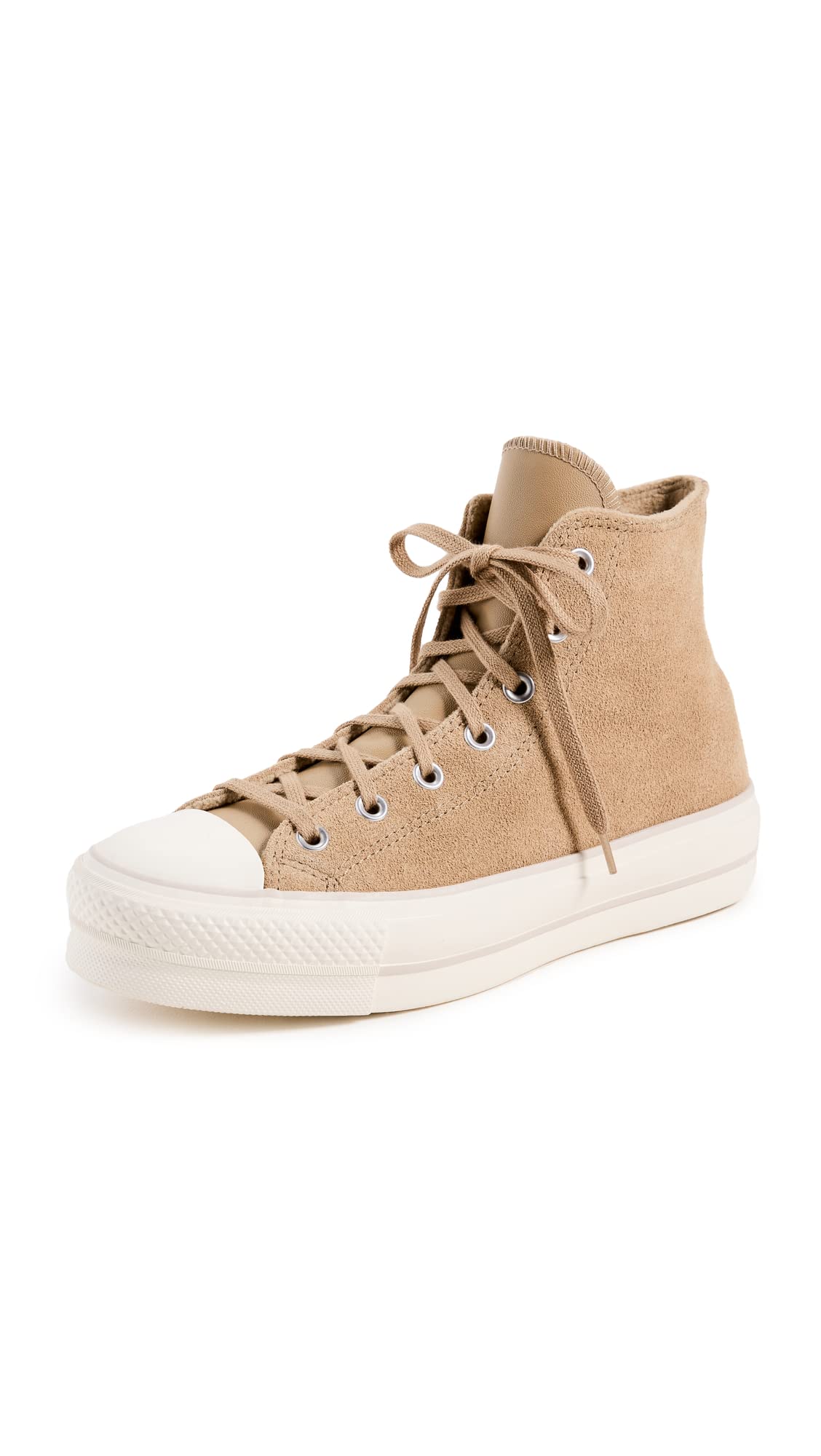 Converse Women's Chuck Taylor All Star Lift Cozy Utility Sneakers, Nomad Khaki/Desert Sand/Egret, Tan, 8 Medium US