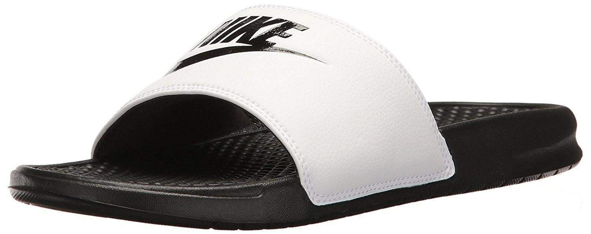 Nike Men's Benassi Just Do It Athletic Sandal (11 M US White/Black-Black)
