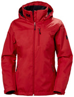 Helly Hansen Women's Crew Hooded Midlayer Fleece Lined Waterproof Rain Jacket, 162 Red, Medium