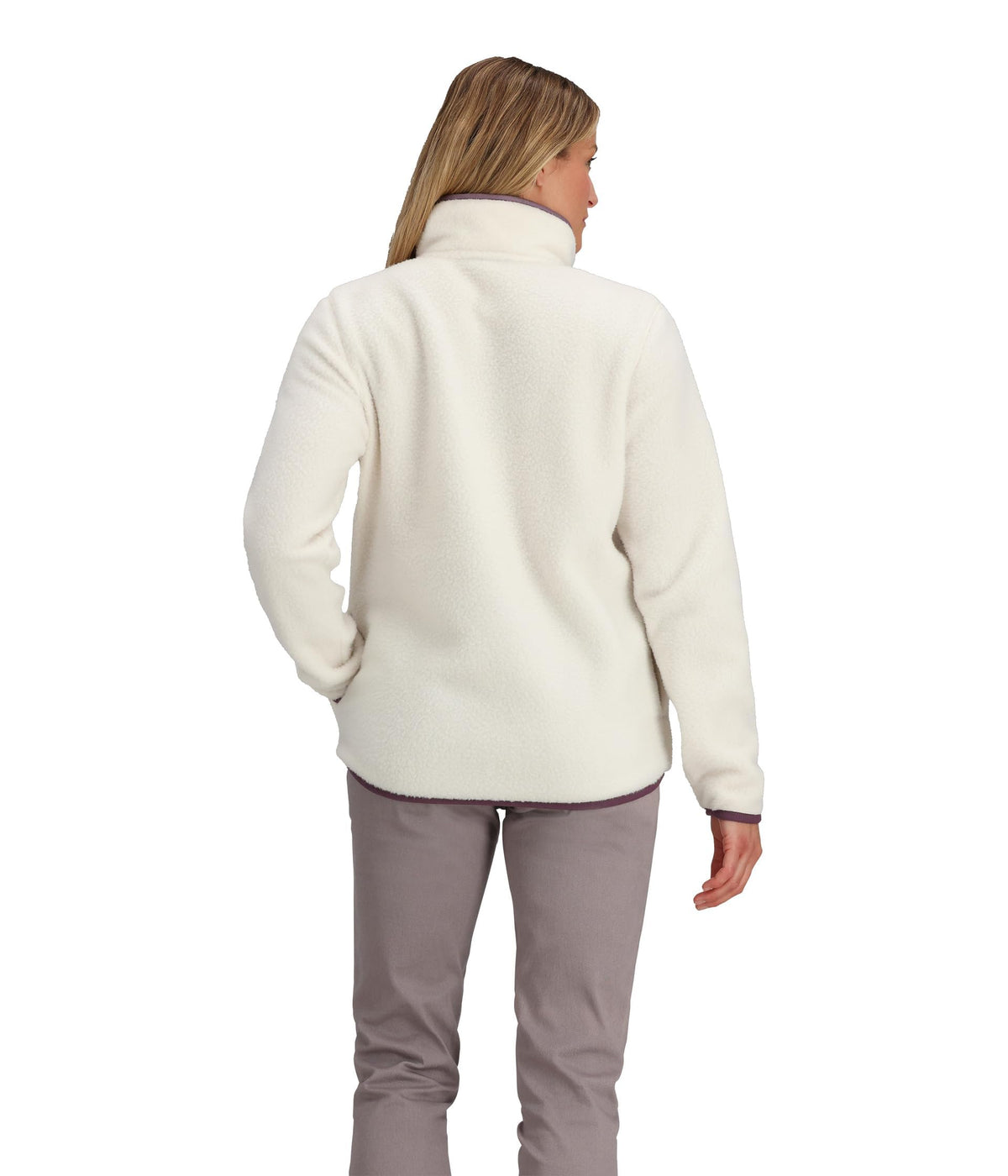 Obermeyer Boulder Fleece Women’s Top - Polyester Fabric - Double-sided Brushed Fleece - Handwarmer Pockets Salt SM One Size