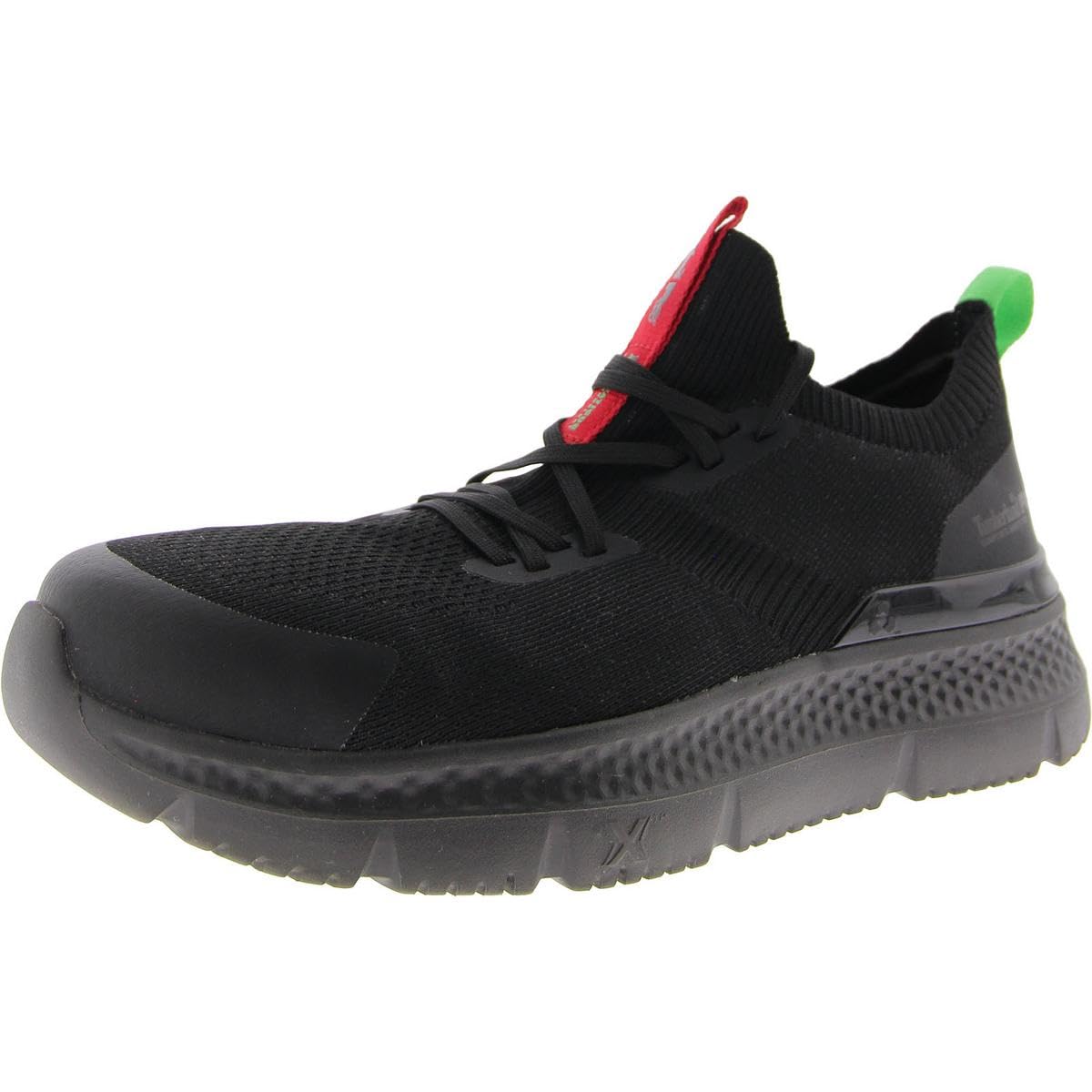 Timberland PRO Setra Knit Composite Safety Toe - Sneakers for Men - Moisture-Wicking Lining - Pull Tabs Black/Red 4 E - Wide