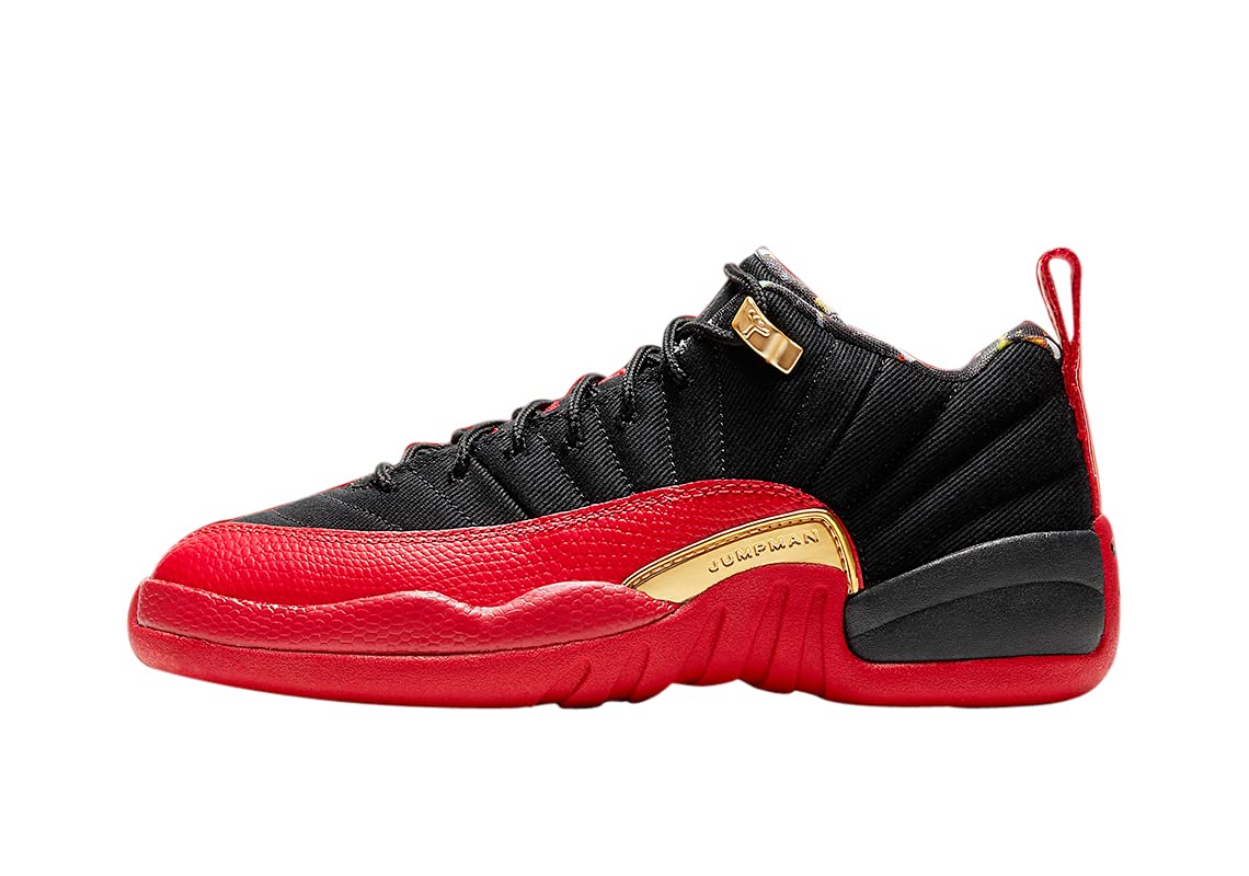 Jordan Air 12 Retro Low SE (Big Kid) Black/Varsity Red/Metallic Gold 5.5 Big Kid M