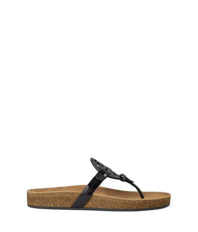 Tory Burch Women's Miller Cloud Sandals, Perfect Black/Natural, 6 US