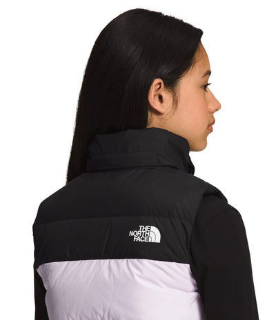 THE NORTH FACE Girls' Reversible North Down Hooded Vest, Lavender Fog, XX-Large