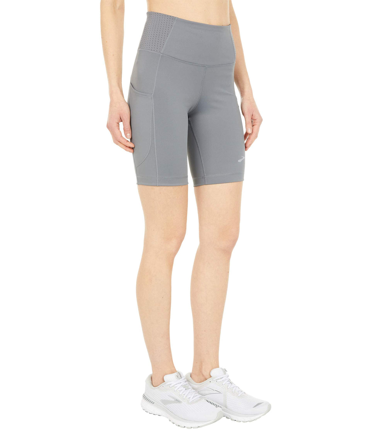 Brooks Womens Method 8" Short Tights Steel MD (US 8-10) 8