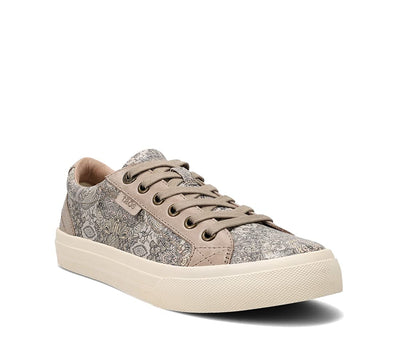Taos Plim Soul Lux Women's Sneaker - Soft Premium Leather Lace Up Sneakers with All Day Walking Comfort and Support Taupe Paisley Multi Sneaker 8.5 M US