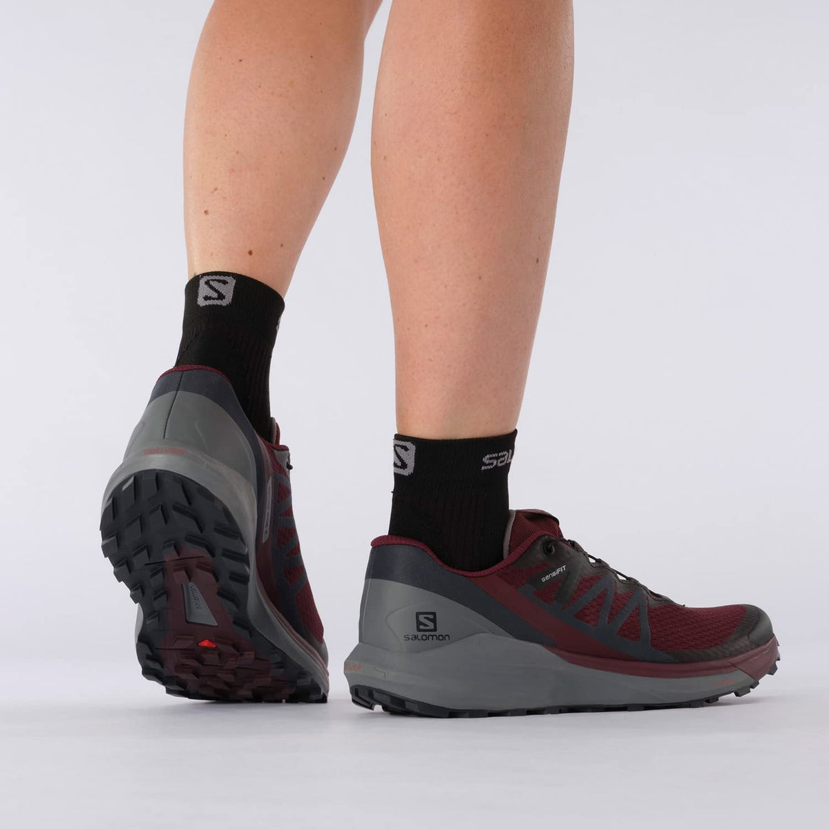 Salomon Women's Sense Ride 4 Running Shoes for Women, Wine Tasting/Quiet Shade/Ebony, 12