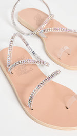 Ancient Greek Sandals Women's Irina Sandals, Natural, Metallic, Silver, 10 Medium US