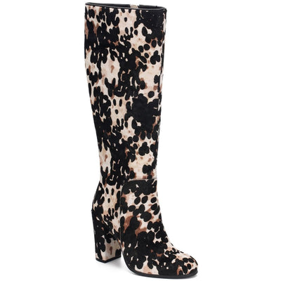Kenneth Cole Women's Women's Justin High Heel Knee Boot, Black/White, 9