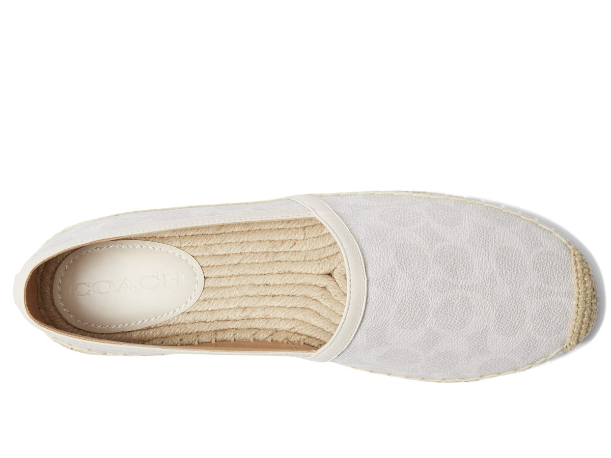 Coach Collins Coated Canvas Espadrille White 8 B (M)